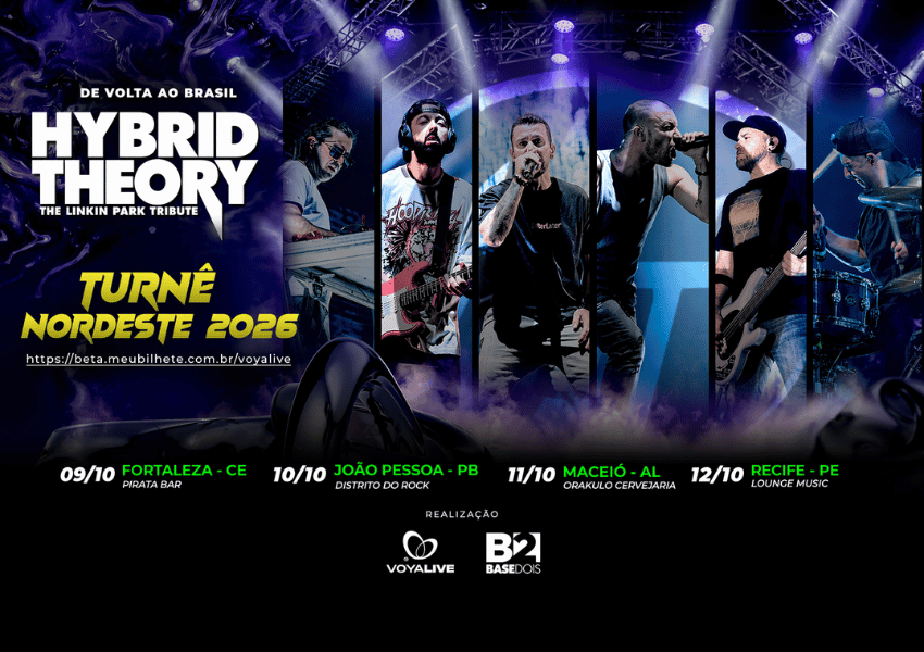 Hybrid Theory: tributo oficial ao Linkin Park está de volta em 2026 com tour no Nordeste, passando por Fortaleza, João Pessoa, Maceió e Recife