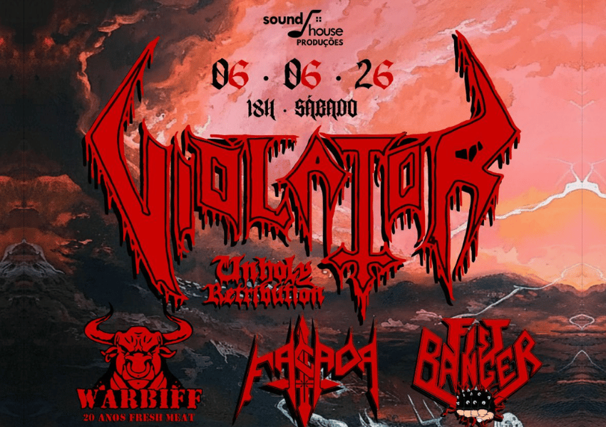 Violator em Fortaleza: noite de thrash metal promete destruição sonora no Dragão Hall