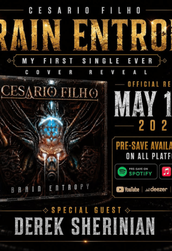 Cesário Filho anuncia “Brain Entropy”, single com participação do lendário tecladista Derek Sherinian