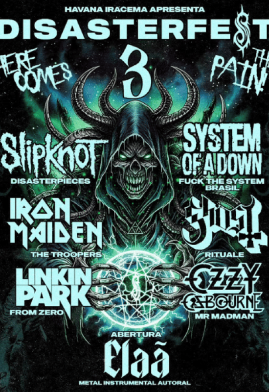 3ª Edição DISASTERFEST: clássicos do metal e nu-metal vão invadir Fortaleza